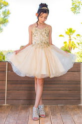 Cinderella Couture Kids 5112 Short Pageant Dress with Rhinestones